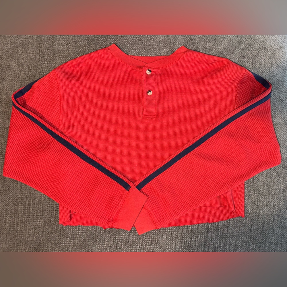 Orange Long Sleeve Crop Top
